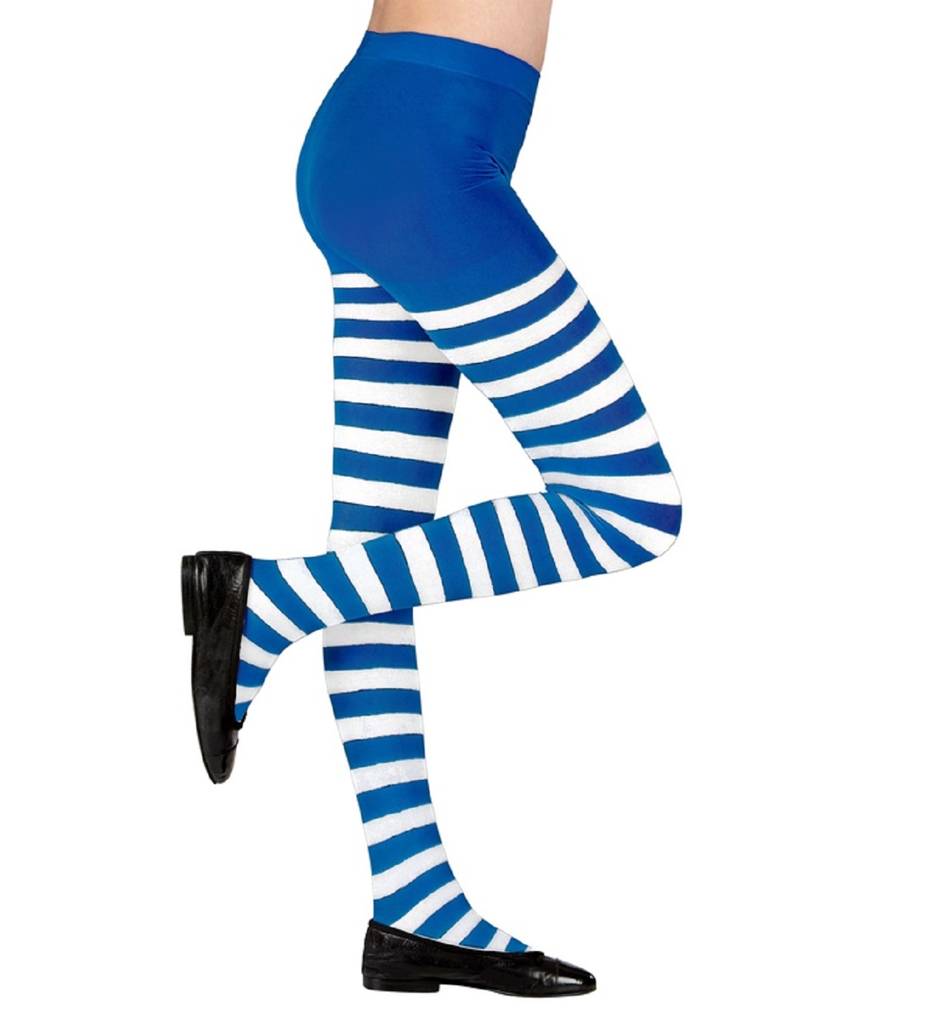 Blue And White Striped Tights